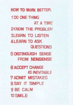 how to work better by Peter Fischli & David Weiss