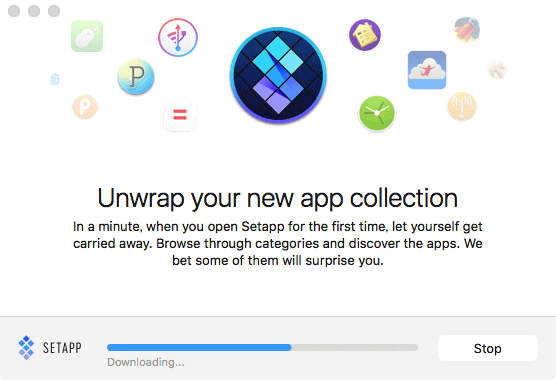 Setapp セットアップ中